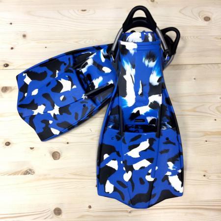 Scubapro Pinne Jet Blu Mimetico XLarge Con Cinghie A Molla - Nuove In Busta - Foto 6