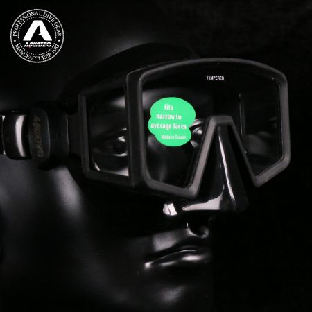 ماسک غواصی سه‌لنزی آکواتک MK-355N با دامن سیلیکونی