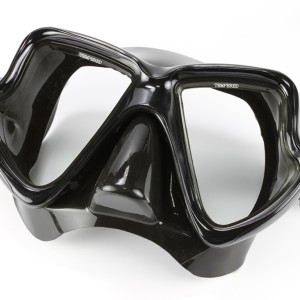 MK-400(BK) Scuba Black Mask Twin Tempered Glass Lens
