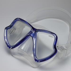 MK-400(BL) Máscara de buceo en el océano con lentes de vidrio templado doble