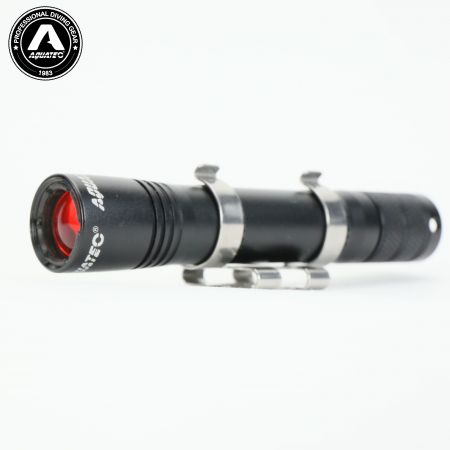 Czerwona mini lampa nurkowa Aquatec