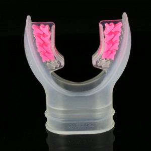 موصل الفم للغوص جانبي باللون الشفاف/الوردي