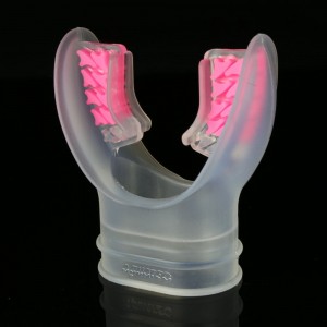 موصل الفم للغوص جانبي باللون الشفاف/الوردي