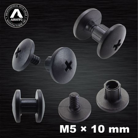 סט בורג ניילון BCD צלילה AQUATEC NS-100 (M5x10mm) | צבא גרמני - סט בורג ניילון M5x10mm של AQUATEC NS-100 BCD צלילה