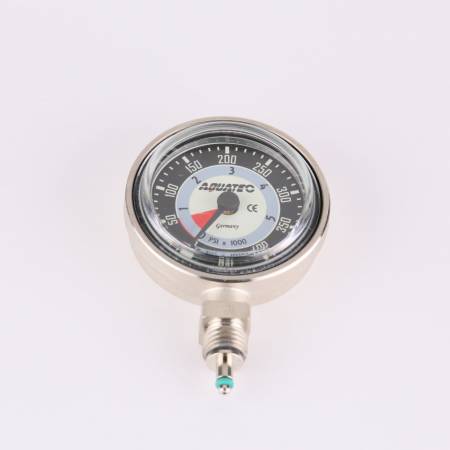Scuba brass pressure gauge