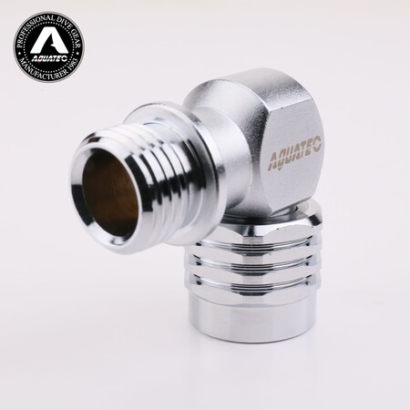 AQUATEC SW-04 90 fokos második lépcsős forgatható csatlakozójának oldalnézete márkajelzéssel, 5