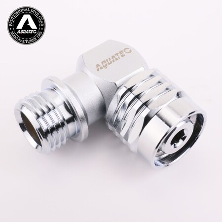 AQUATEC SW-04 90 fokos búvártömlő-forgóadapterének csatlakozási pontja perspektivikus nézetben, 9