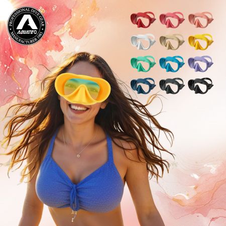 Masque de plongée spécifique aux femmes - Masque de plongée étroit AQUATEC MK-201