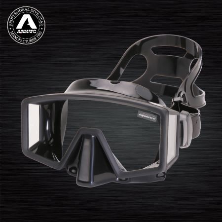 Masque de plongée à 3 fenêtres - Masque de plongée professionnel Aquatec MK-355N à triple fenêtre