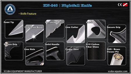 AQUATEC KN-240 Механізм блокування безпечного швидкого вивільнення чохла