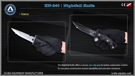 AQUATEC KN-240 Комплект дайв-ножа, включаючи ремені для ніг та кріплення