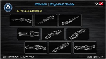 AQUATEC KN-240 Детальний вигляд леза з нержавіючої сталі з покриттям з чорного хрому