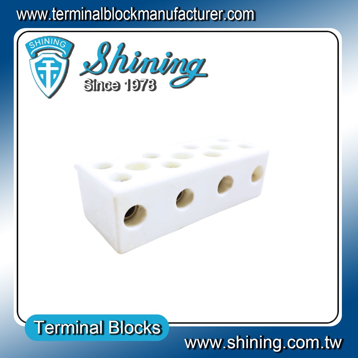 Tc Block Blue TC-6154A Panel Mounted 600V 15A 4Poles Ceramic Terminal Block ...