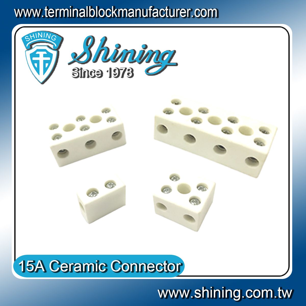 TC-615YA Seramik Terminal Block - High Temperature Ceramic (Porcelain)(600v,15A,1~4Pole)