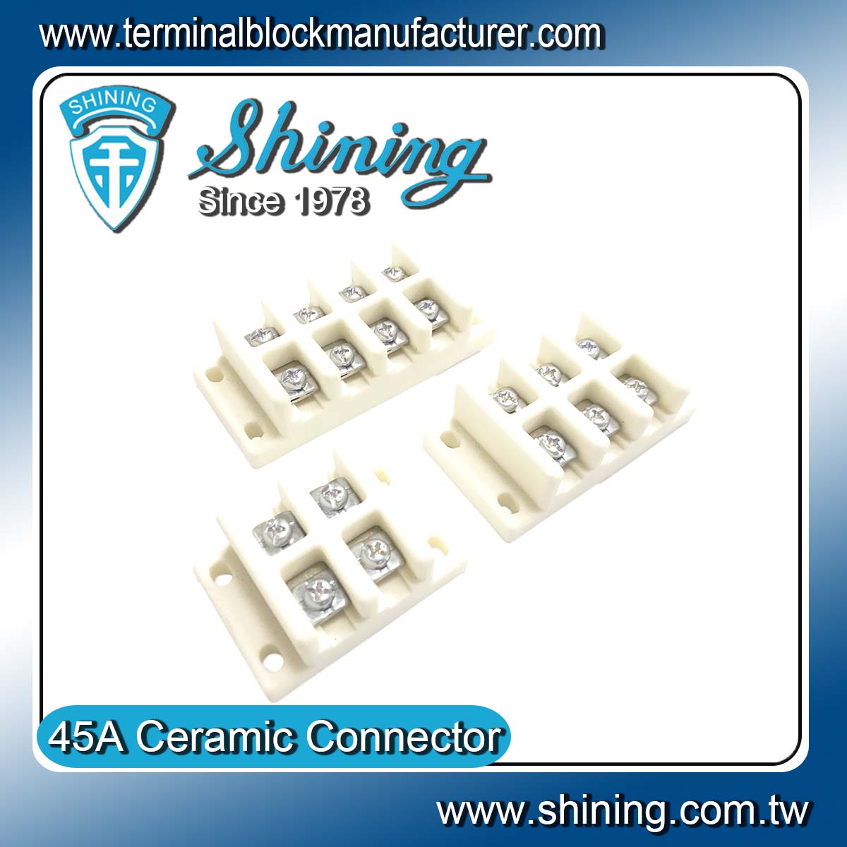 TC-645YC Seramik Terminal Block - High Temperature Ceramic (Porcelain)(600v,45A,2~4Pole)