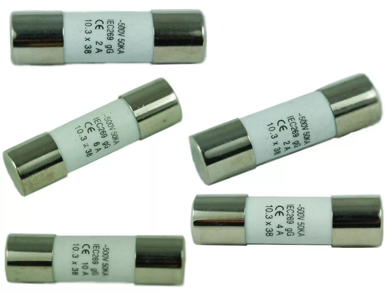 F-1038C-XX系列 500V 10x38 陶瓷管保險絲 - F-1038C-XX系列 500V 10x38 陶瓷管保險絲