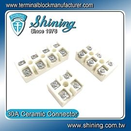 TC-630YB Ceramic Terminal Block - High Temperature Ceramic (Porcelain)(600v,30A,2~4Pole)