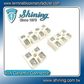 TC-640YB Ceramic Terminal Block - High Temperature Ceramic (Porcelain)(600v,40A,2~4Pole)