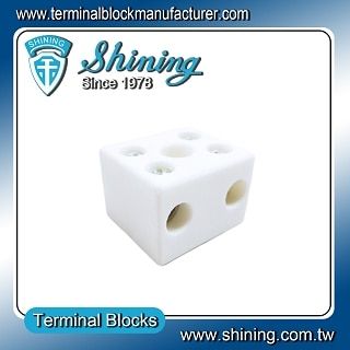 Blok Terminal Keramik 600V 65A 2 Tiang Terpasang di Panel TC-6652A
