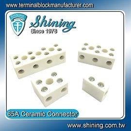 Bloki ceramiczne zaciskowe TC-665XA - Ceramiczne bloki zaciskowe o wysokiej temperaturze (porcelanowe) (600V, 65A, 1~4 bieguny)