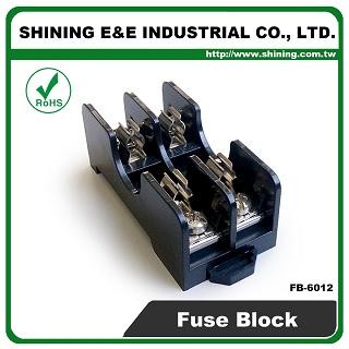 FB-6012 Untuk Fuse Din Rail 6x30mm Dipasang 600V 15A 2 Pin Kotak Fuse