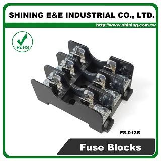 FS-013B Cho Ống chống cháy 6x30mm được gắn trên thanh ray DIN 600V 10A 3 đường Fuse Block
