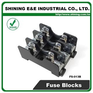FS-013B For 6x30mm Fuse Din Rail Mounted 600V 10A 3 Way Fuse Block - FS-013B 600V 10A 3 Way Midget Fuse Block