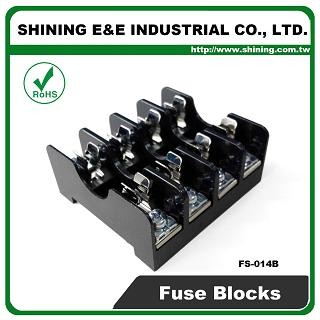 FS-014B Untuk Fuse Din Rail 6x30mm Dipasang 600V 10A 4 Way Fuse Block