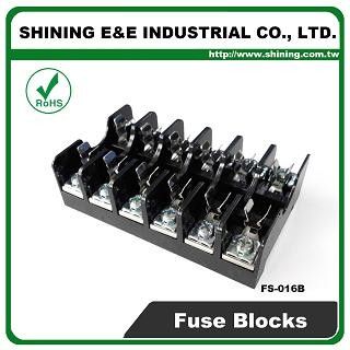 FS-016B Untuk Fuse Din Rail 6x30mm Dipasang 600V 10A 6 Way Fuse Block