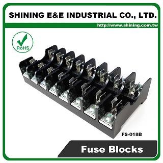 FS-018B Cho Ống chống cháy 6x30mm được gắn trên thanh ray DIN 600V 10A 8 đường Fuse Block
