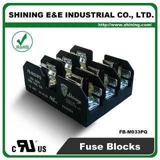 FB-M033PQ အတွက် 10x38mm ဖုံးပေါင်း 600V 30 Amp 3 အနီးရှိနေသောဖုံးပေါင်းဘော့အပ်က္ကန်မှု - FB-M033PQ 600V 30 Amp 3 Position Midget Fuse Block