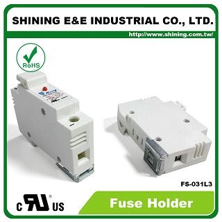 FS-031L3 Din Rail Mounted 10x38 RT18-32 Cartridge 600V 32A 1 Pole Fuse Holder - FS-031L3 10x38 RT18-32 600V 32A 1 Pole Fuse Holder