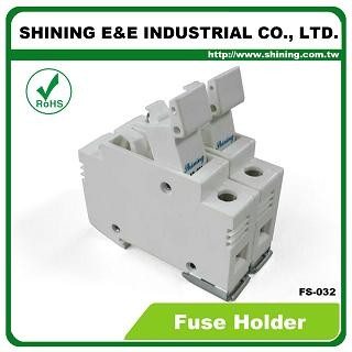 FS-032 Din Rail montierter 10x38 RT18-32 Cartridge 600V 32A 2 Pole Sicherungshalter - FS-032 10x38 RT18-32 600V 32A 2 Pole Sicherungshalter