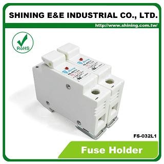 FS-032L1 Din Rail monteret 10x38 RT18-32 patron 110V 32A 2 Pole sikringsholder - FS-032L1 10x38 RT18-32 600V 32A 2 Pole Fuse Holder