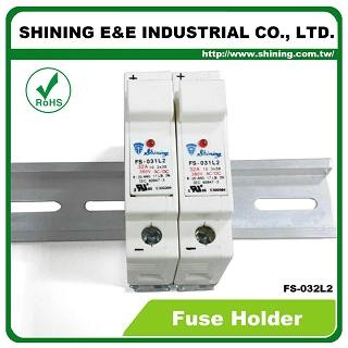 FS-032L2 ช่องรางติดราง DIN 10x38 RT18-32 ฟิวส์คาร์ทริดจ์ 380V 32A 2 ขั้ว - FS-032L2 10x38 RT18-32 600V 32A 2 Pole Fuse Holder