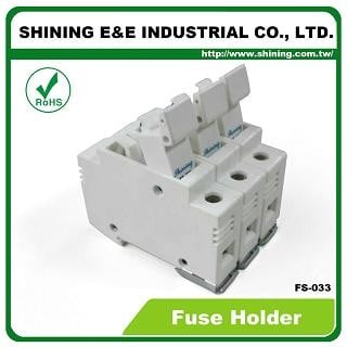 FS-033 Din Rail montierter 10x38 RT18-32 Cartridge 600V 32A 3 Pole Sicherungshalter - FS-033 10x38 RT18-32 600V 32A 3 Pole Sicherungshalter