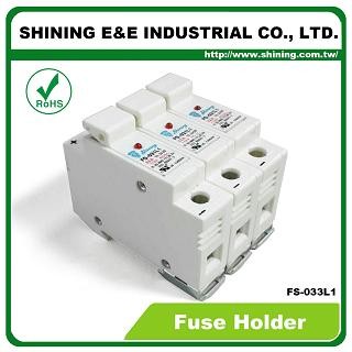FS-033L1 Din Rail monteret 10x38 RT18-32 patron 110V 32A 3 Pole sikringsholder - FS-033L1 10x38 RT18-32 600V 32A 3 Pole Fuse Holder