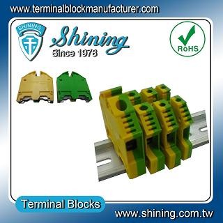 TF-G10 Euro Type 10mm Ground Earthing Terminal Strip - TF-G10 Rail Mounted 10mm Grounding Terinal Block