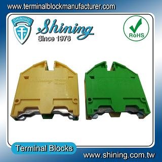 TF-G16 Euro Type 16mm Ground Earthing Terminal Strip - TF-G16 Rail Mounted 16mm Grounding Terinal Block