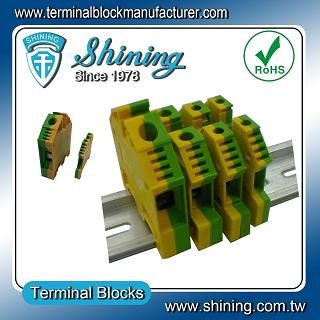 TF-G4 Euro Type 4mm Ground Earthing Terminal Strip - TF-G4 Rail Mounted 4mm Grounding Terinal Block