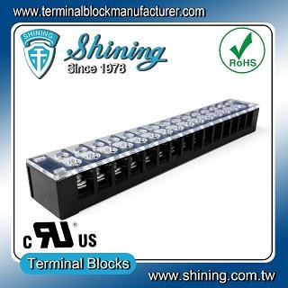 TB-32515CP Fixed Type 300V 25A 15 Position Barrier Terminal Strip