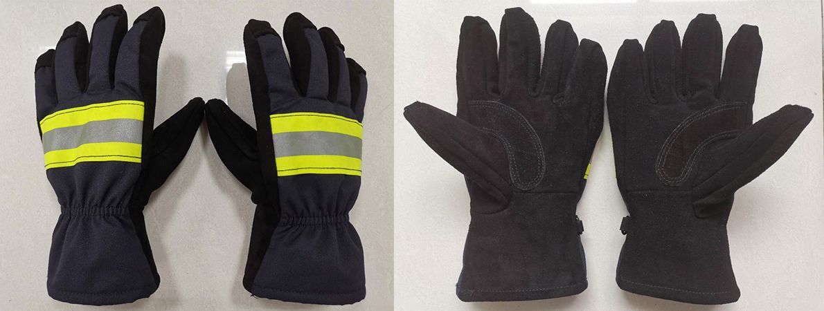Guantes con capa exterior de aramida y palma de cuero - Guantes utilizados en tareas de extinción de incendios y rescate debido a su excelente resistencia a las llamas, o como un kit de cocina debido a su bloqueo de calor. Guantes con capa exterior de aramida y palma de cuero - Guantes utilizados en tareas de extinción de incendios y rescate debido a su excelente resistencia a las llamas, o como un kit de cocina debido a su bloqueo de calor.