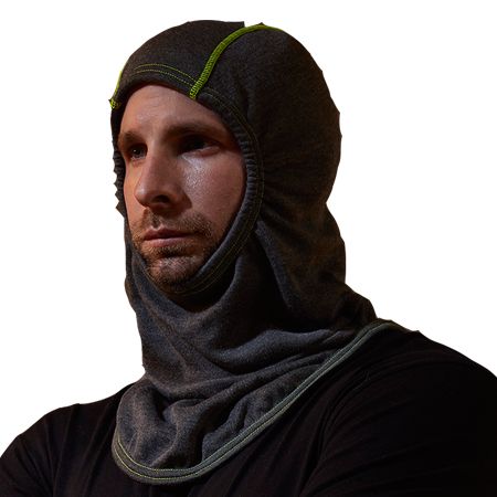 balaclava costurada com fios fluorescentes