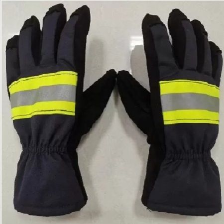 Sarung Tangan Pemadam Kebakaran dengan lapisan luar aramid dan telapak tangan kulit