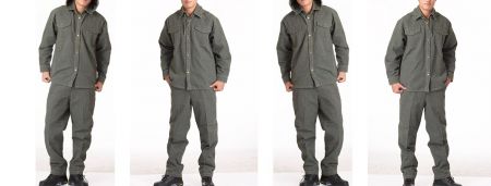 Dark Green Welding Clothing composed of Oxidized fabrics