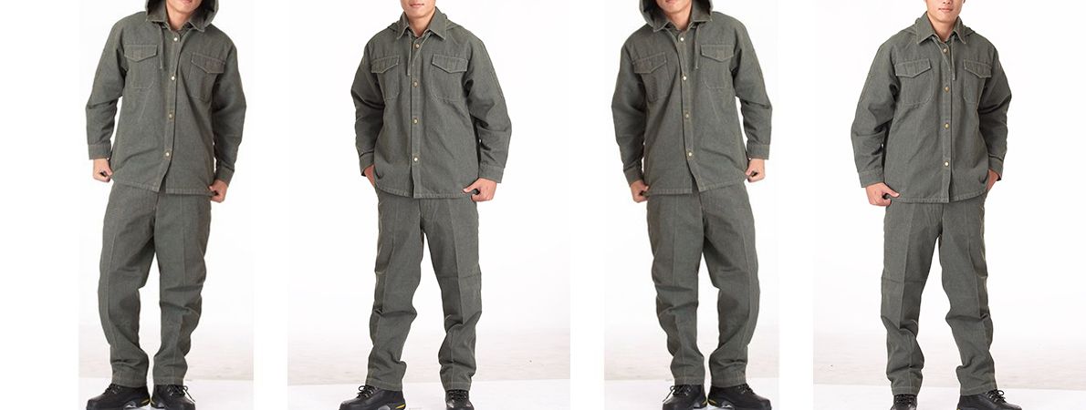 Dark Green Welding Clothing composed of Oxidized fabrics - welding clothing with hood pan oxidized fiber blended to offer great flame resistance Dark Green Welding Clothing composed of Oxidized fabrics - welding clothing with hood pan oxidized fiber blended to offer great flame resistance