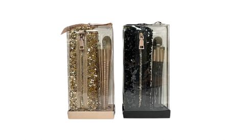 5-Piece Pencil-Style Cosmetic Bag Makeup Brush Set - 5-Piece Pencil-Style Cosmetic Bag Makeup Brush Set