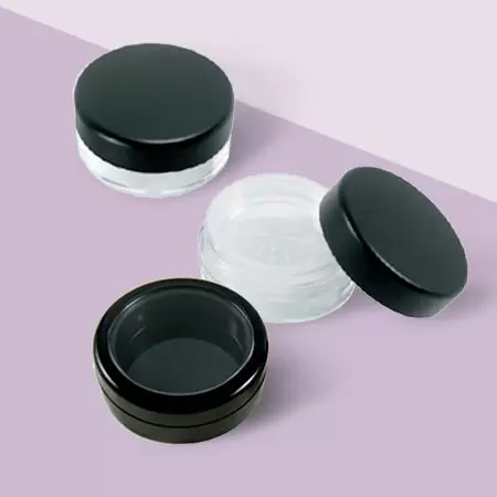 Plastikowy pojemnik na puder do makijażu - Plastikowy pojemnik na kosmetyczny puder
