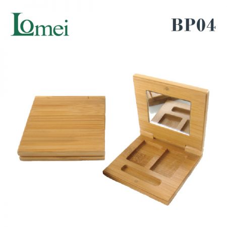 Compact multicolore en bambou-BP04-3g-Emballage en bambou pour cosmétiques