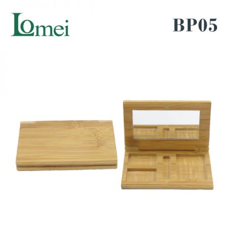 Compact multicolore en bambou-BP05-2g / 4.5g-Emballage en bambou pour cosmétiques